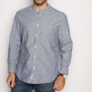 H&M Striped band collar shirt